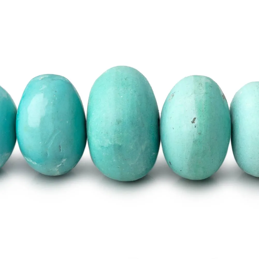10-16.5mm Mongolian Turquoise plain rondelles 18 inch 55 beads
