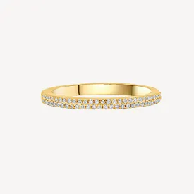 10k Gold Double Row Diamond Engagement Ring