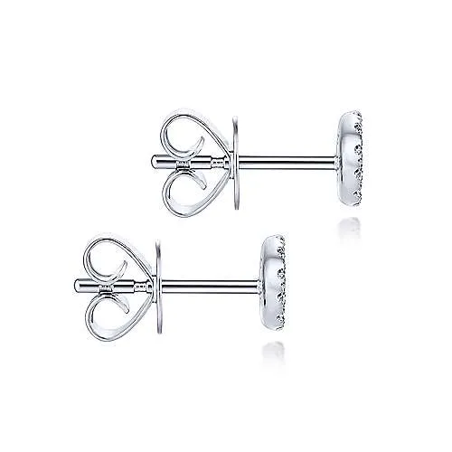 14K W Gold 0.15cttw Round SI2/G Diamond Stud Earrings