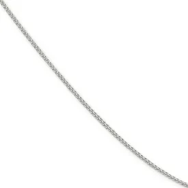 1.5mm Rhodium Plated Sterling Silver Round Spiga Chain Necklace