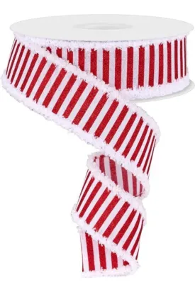 1.5" Glitter Stripe Drift Ribbon: Red (10 Yards)
