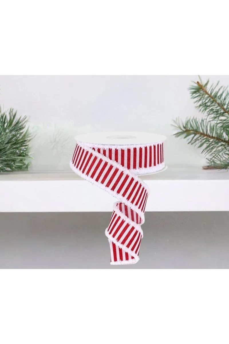 1.5" Glitter Stripe Drift Ribbon: Red (10 Yards)