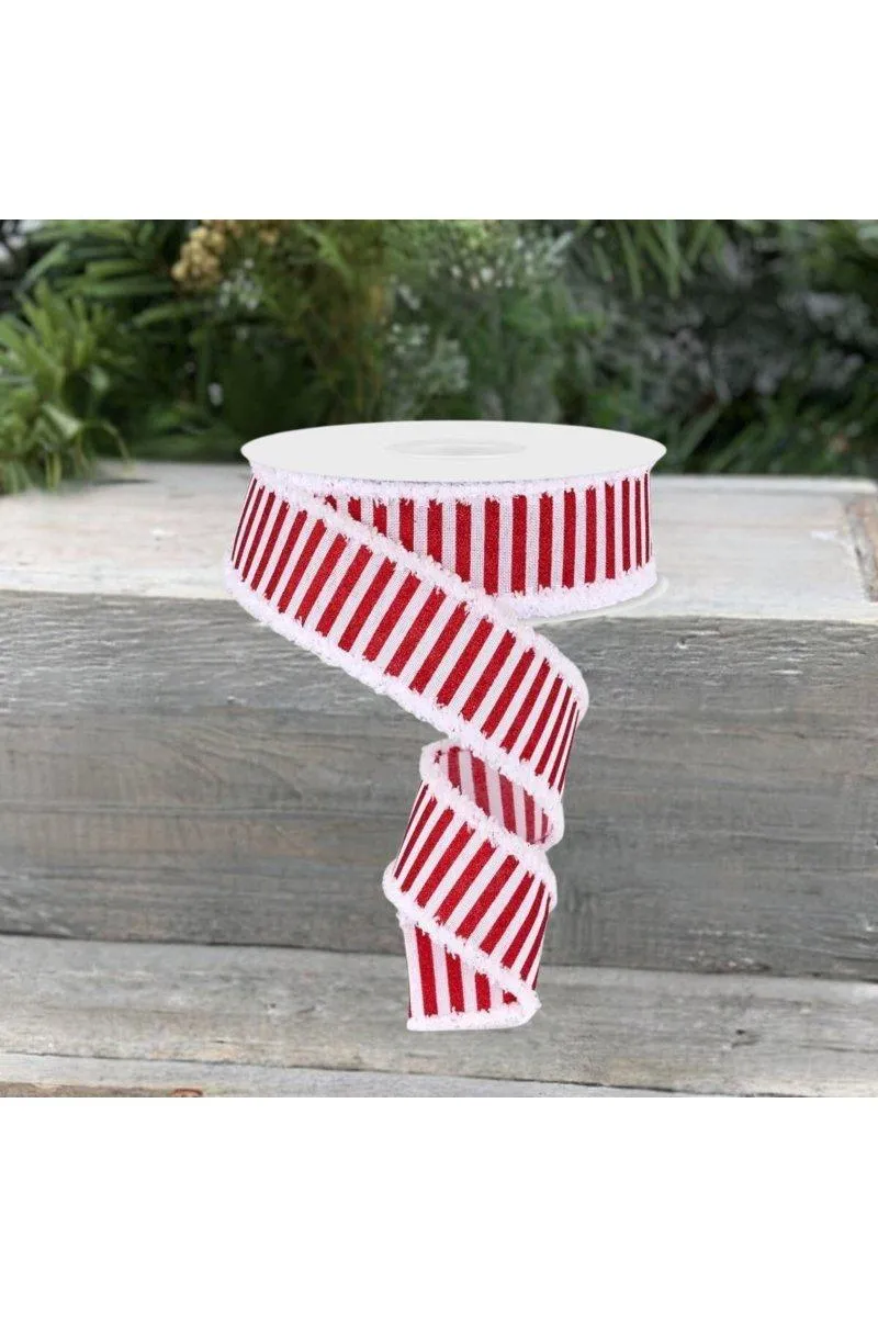 1.5" Glitter Stripe Drift Ribbon: Red (10 Yards)