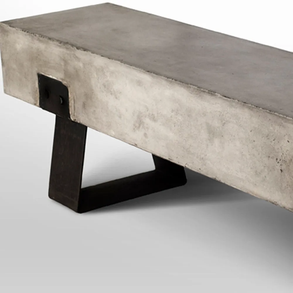 18' Concrete and Metal Bench By Homeroots