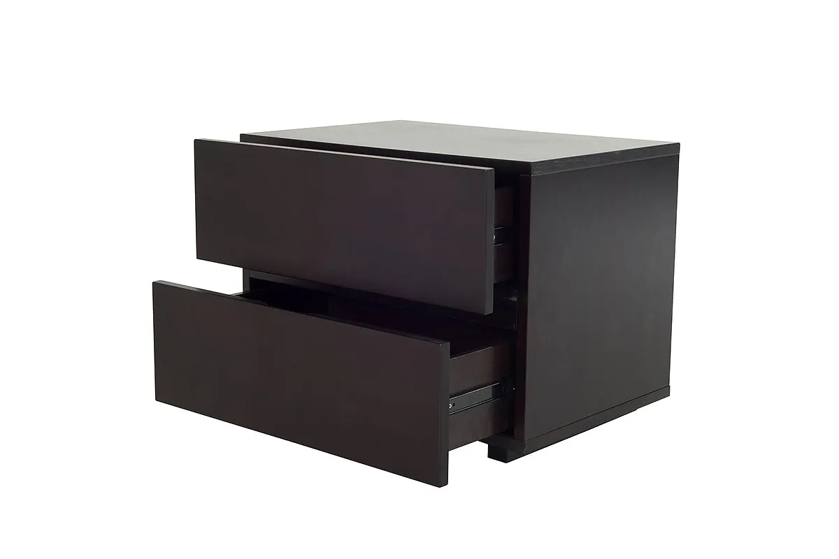 18' Wenge Veneer And Mdf Nightstand By Homeroots