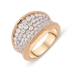 18ct Rose Gold 2.45ct Diamond Concave Dress Ring D