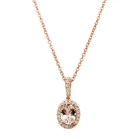 18ct Rose Gold .61ct Morganite & Diamond Mini Sierra Pendant