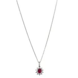 18ct White Gold .45ct Ruby & Diamond Pendant