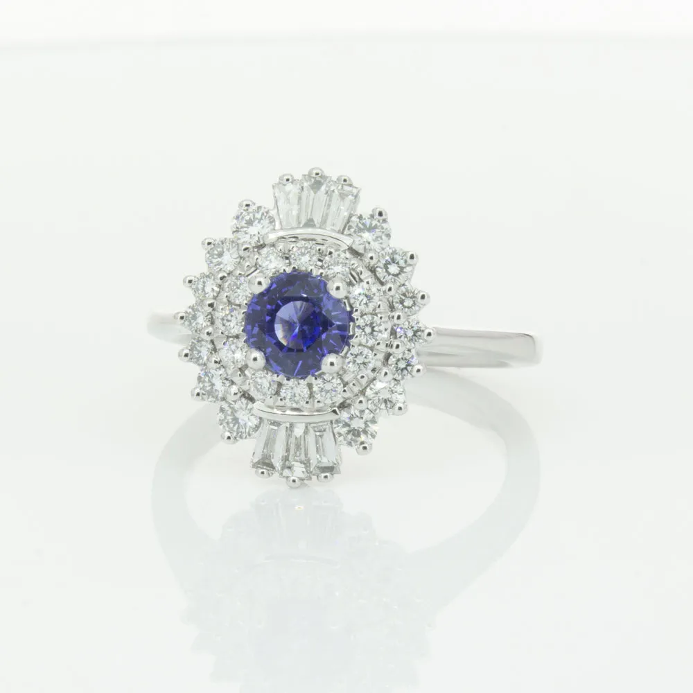 18ct White Gold .74ct Sapphire & Diamond Kira Ring