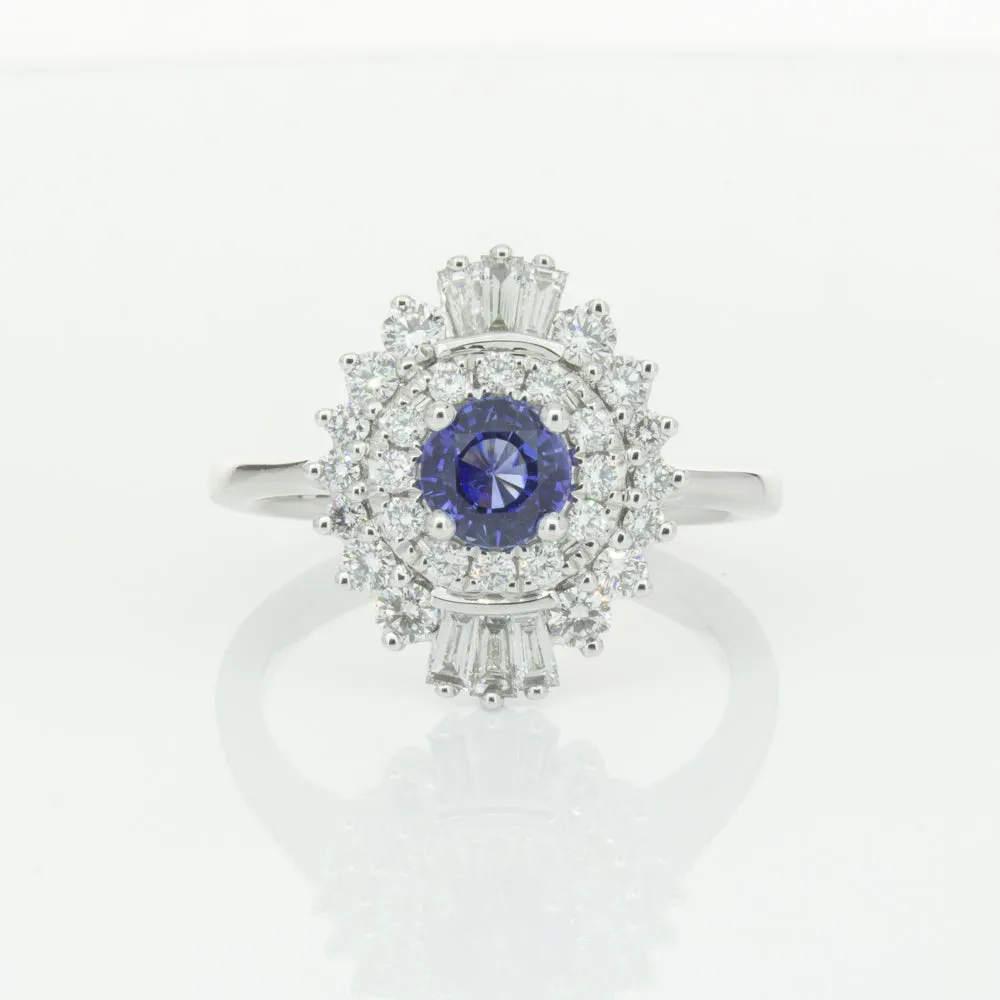 18ct White Gold .74ct Sapphire & Diamond Kira Ring