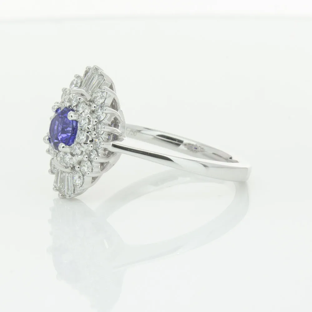 18ct White Gold .74ct Sapphire & Diamond Kira Ring