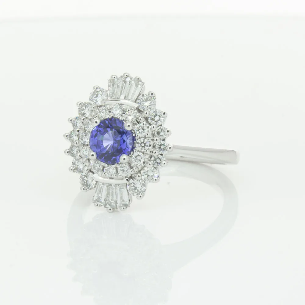 18ct White Gold .74ct Sapphire & Diamond Kira Ring