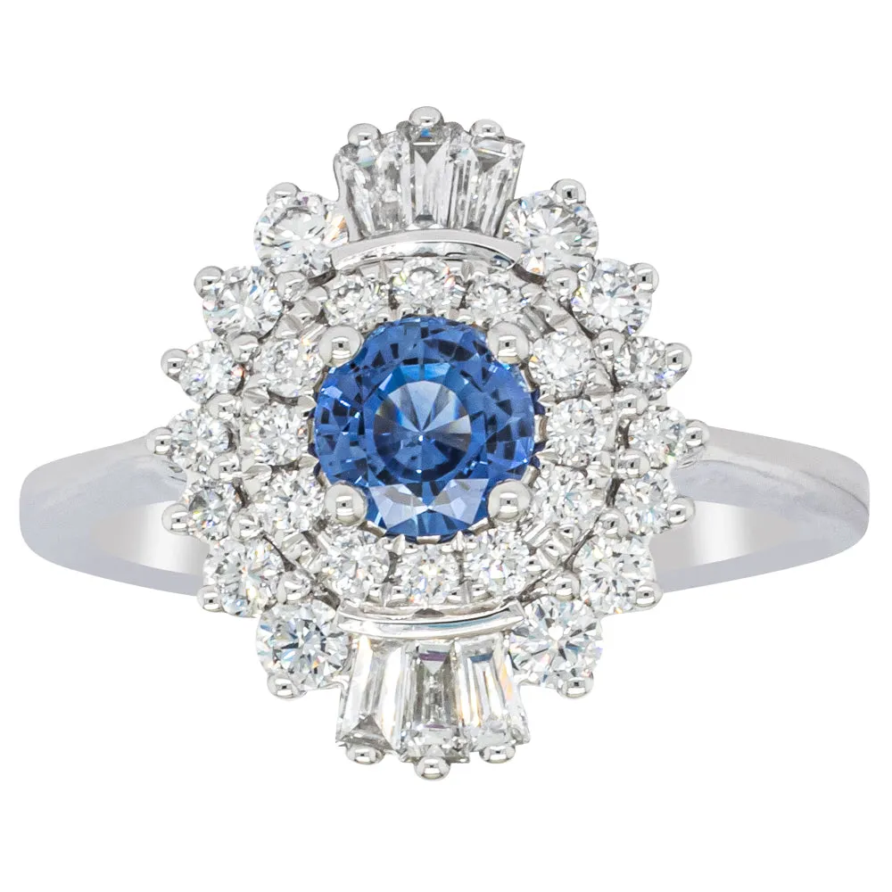 18ct White Gold .74ct Sapphire & Diamond Kira Ring