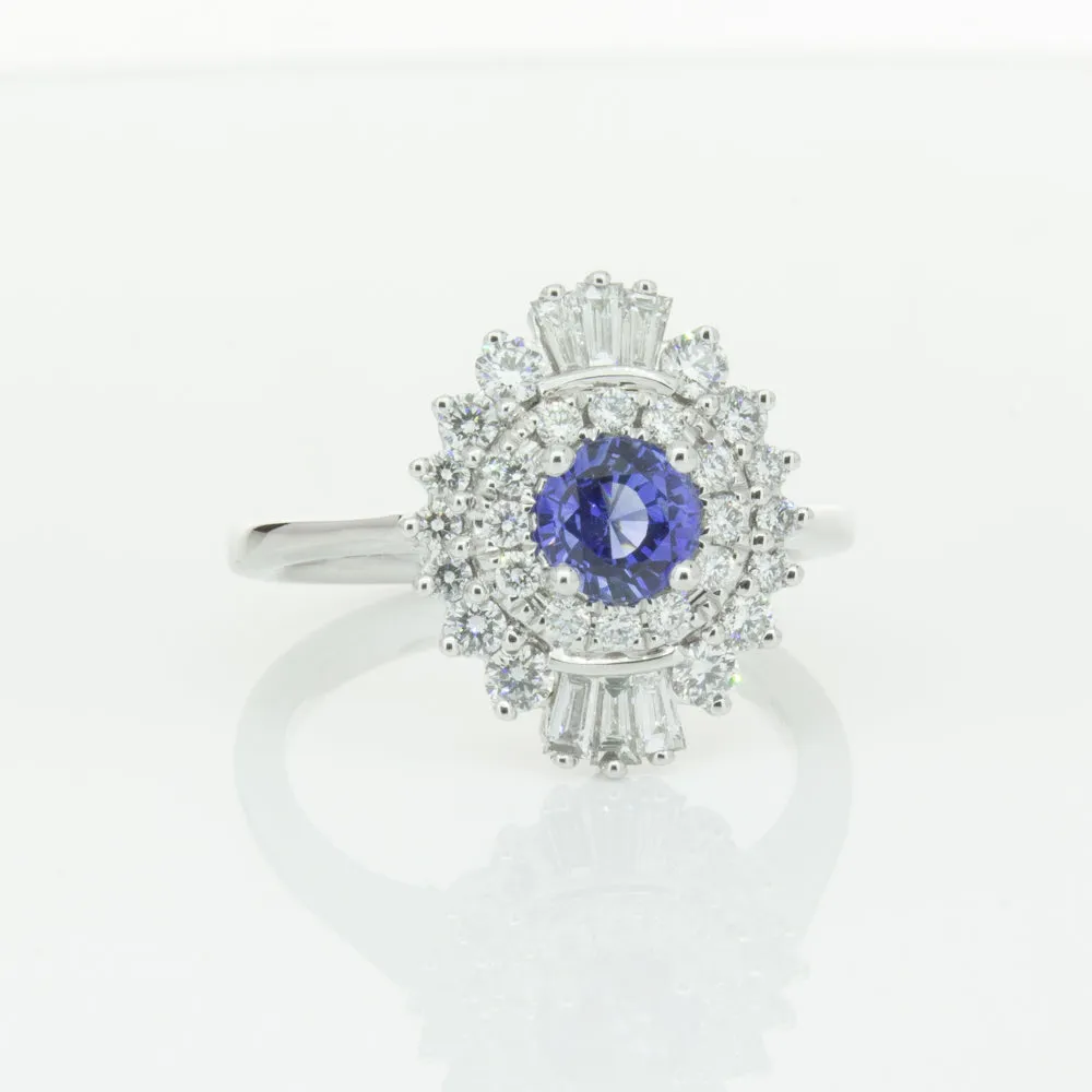 18ct White Gold .74ct Sapphire & Diamond Kira Ring