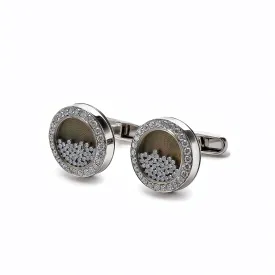 18k White Gold Diamond Cufflinks