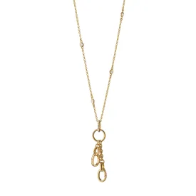 18" "Design Your Own" Small Charm Chain Necklace with Diamonds, 2 Charm Stations