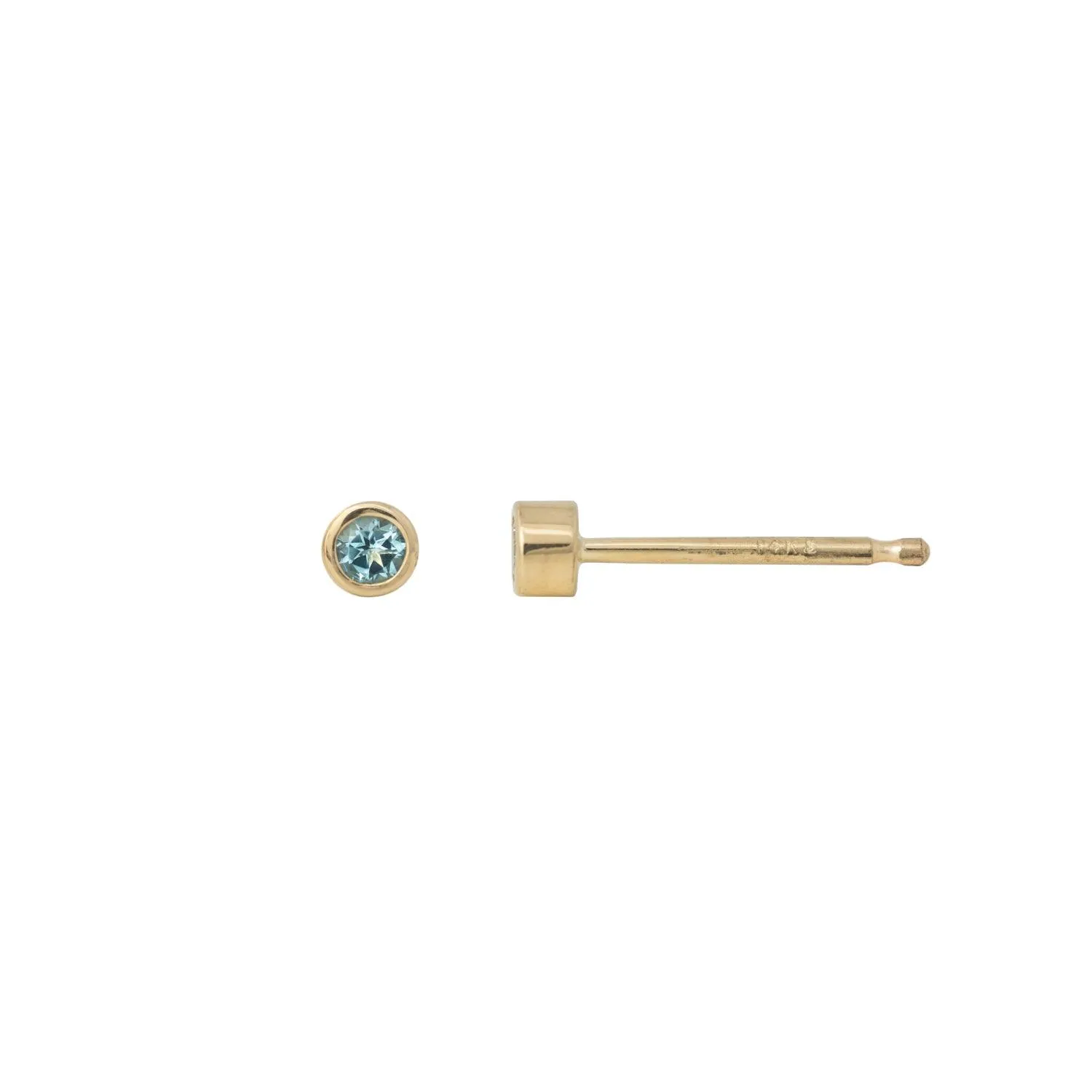 2 mm gemstone 14k gold studs