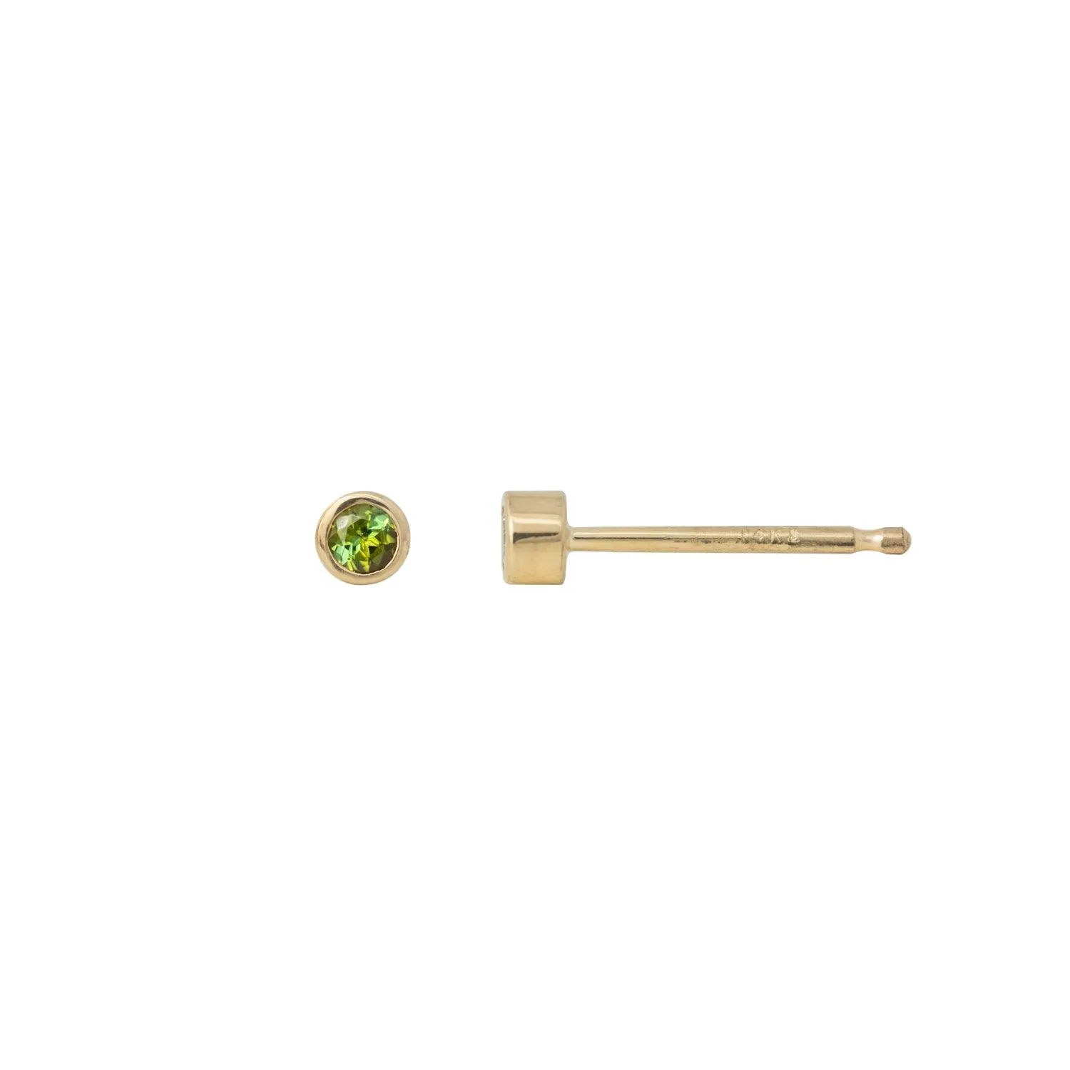 2 mm gemstone 14k gold studs