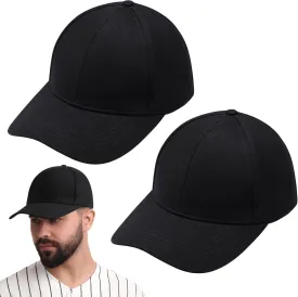 2 Pieces Faraday Protection Hat Black Hat for Women Men, 5g, 4g, 20.47-24.02 Inch/ 52-61 cm