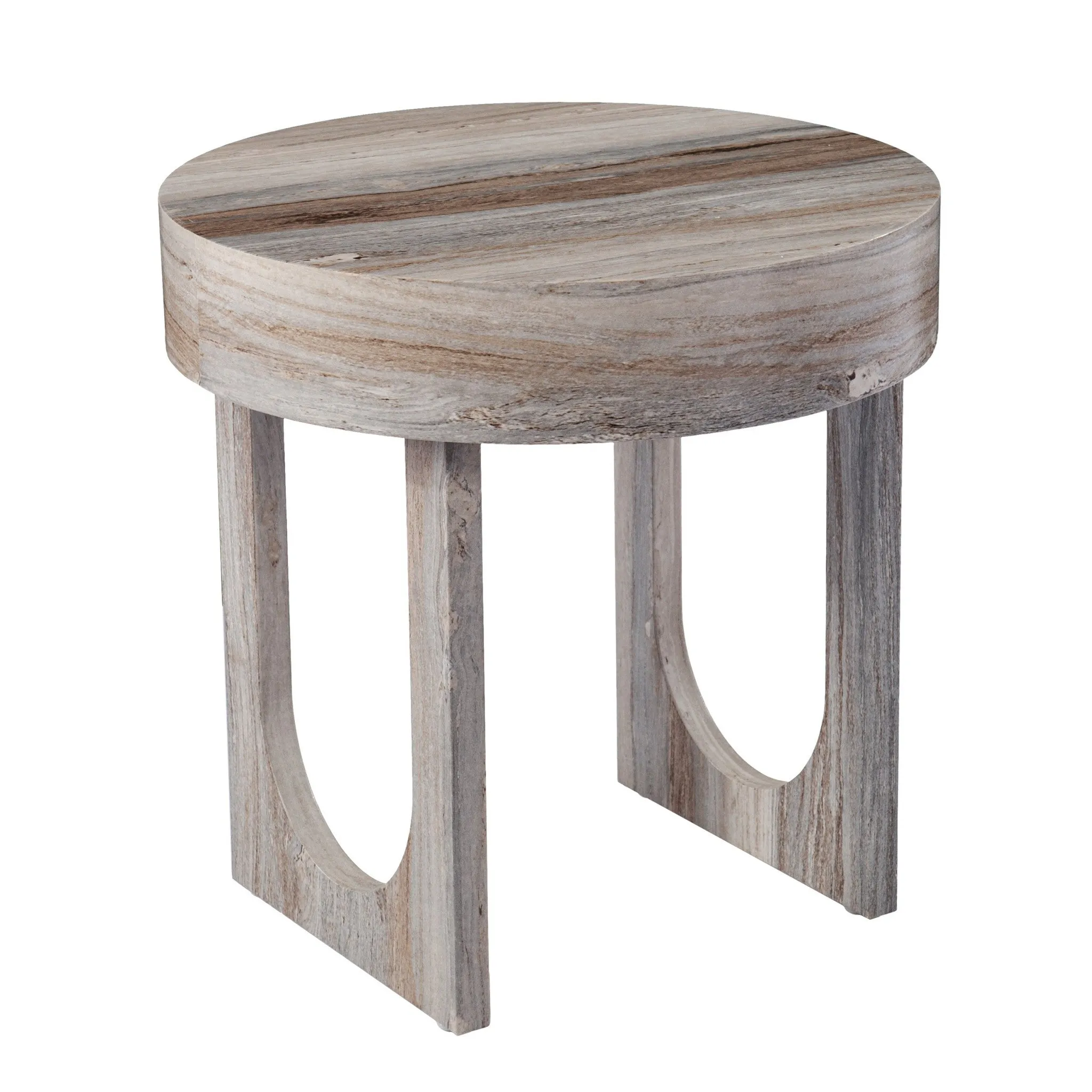 20" Brown Manufactured Wood Round End Table By Homeroots