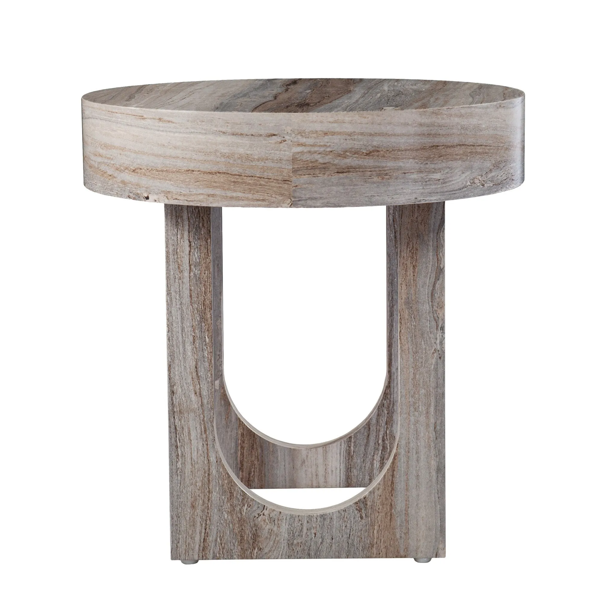 20" Brown Manufactured Wood Round End Table By Homeroots