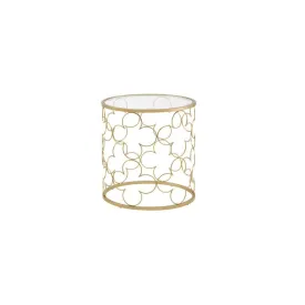 20" Gold And Clear Glass Round Nested Coffee Tables By Homeroots
