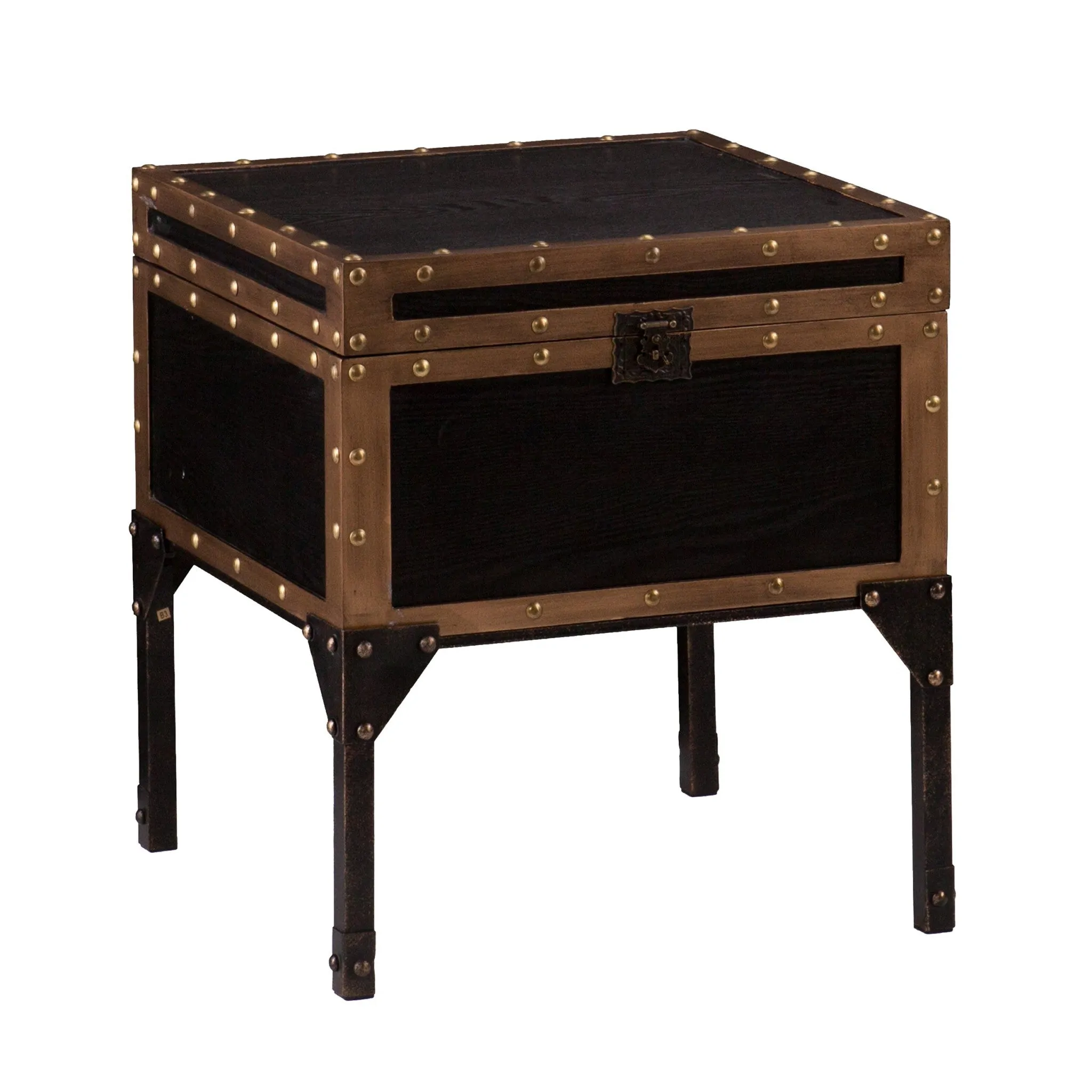 23" Black Manufactured Wood And Iron Square End Table By Homeroots