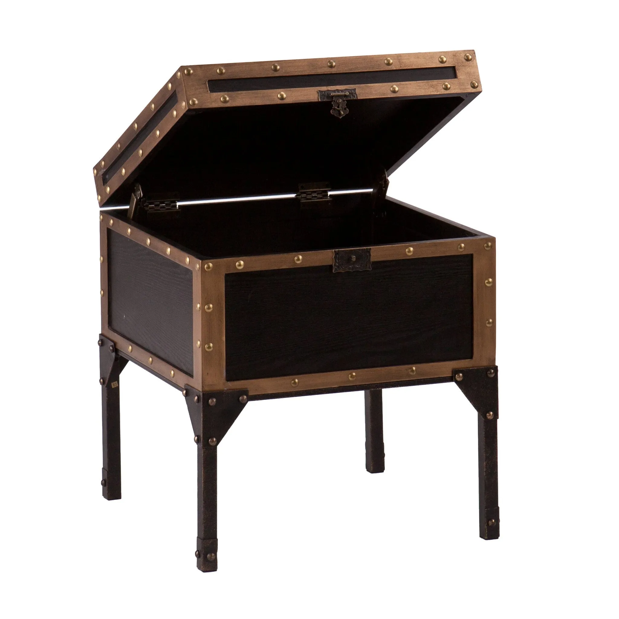 23" Black Manufactured Wood And Iron Square End Table By Homeroots