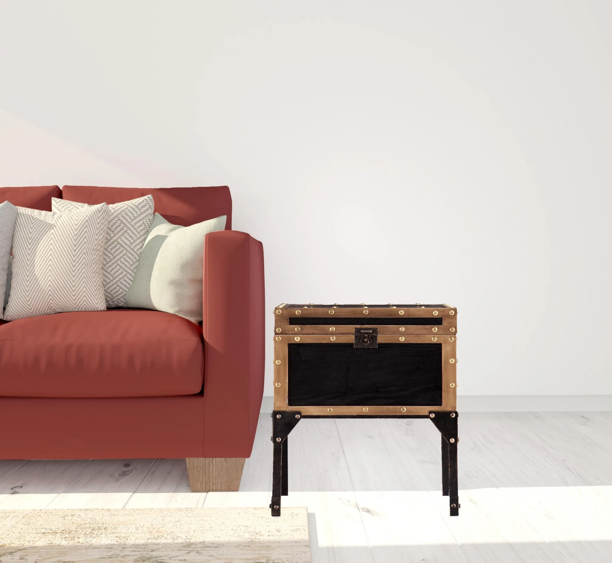 23" Black Manufactured Wood And Iron Square End Table By Homeroots
