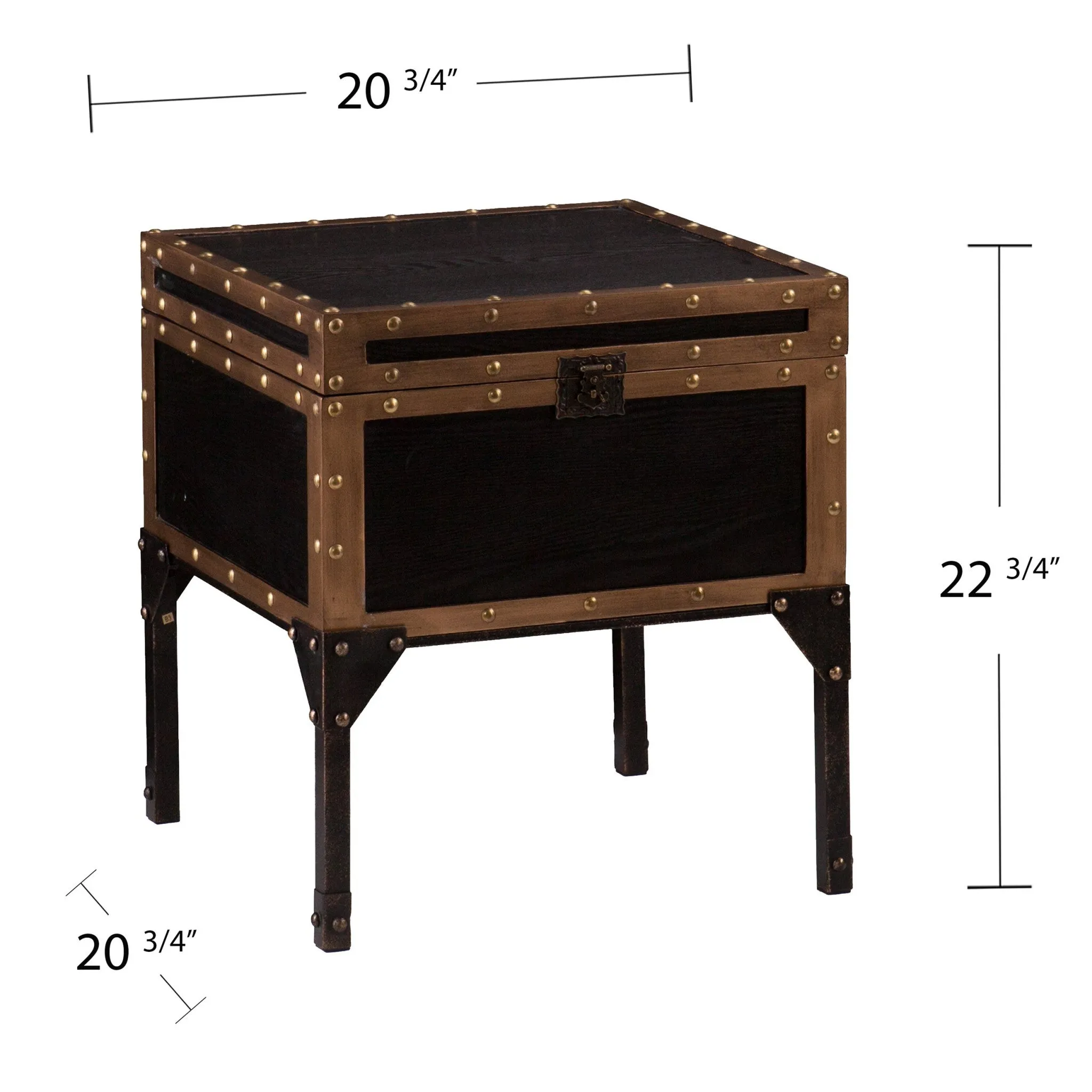 23" Black Manufactured Wood And Iron Square End Table By Homeroots