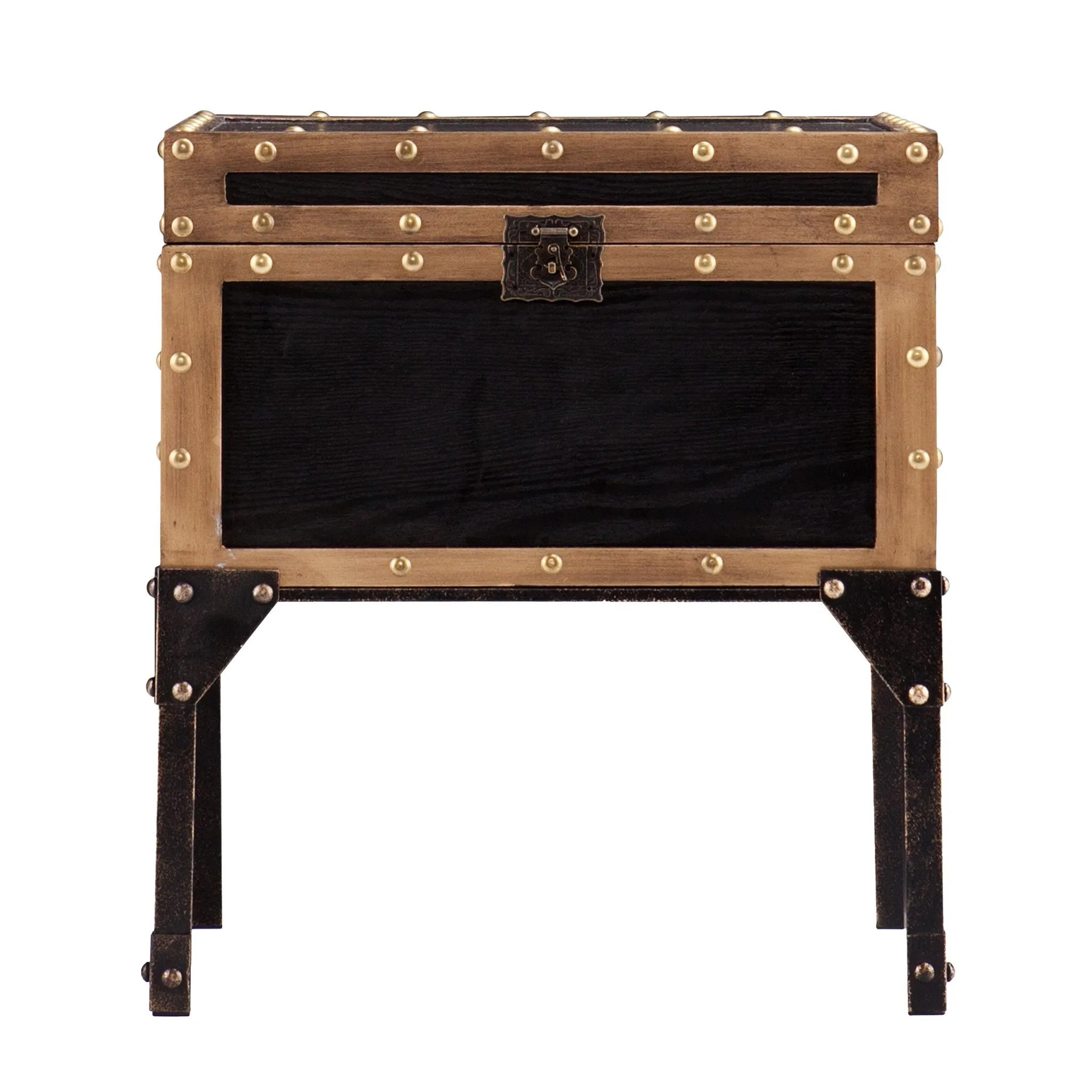 23" Black Manufactured Wood And Iron Square End Table By Homeroots