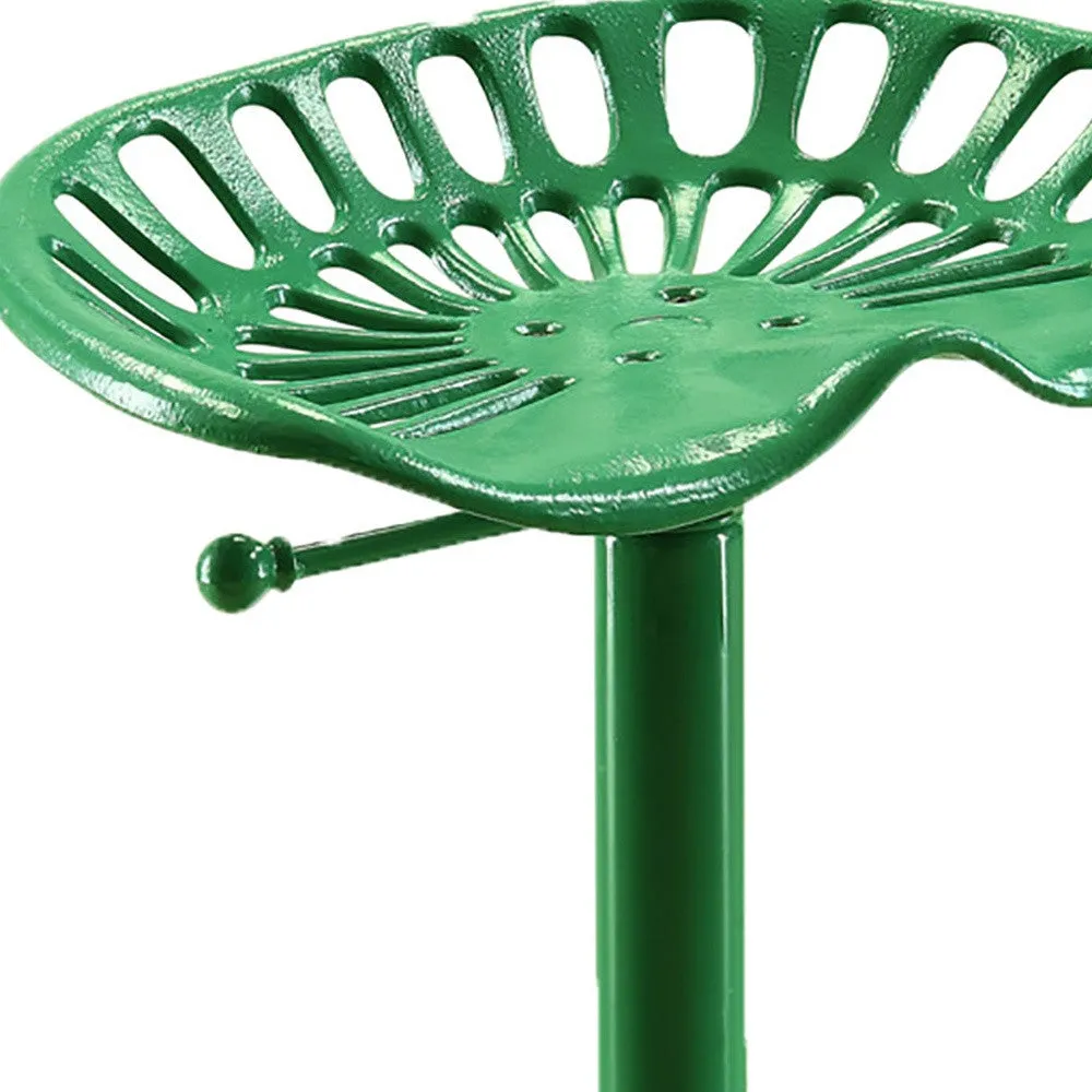 23" Green Backless Adjustable Height Bar Chair With Footrest By Homeroots
