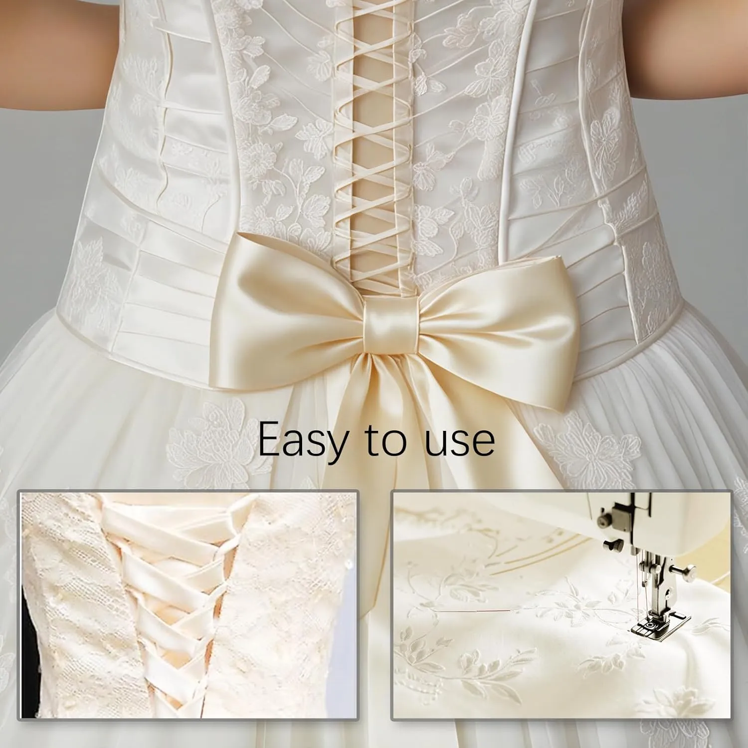 Adjustable Fit Satin Corset Back Kit Wedding Dress Zipper Replacement Lace up for Prom Dress(red)