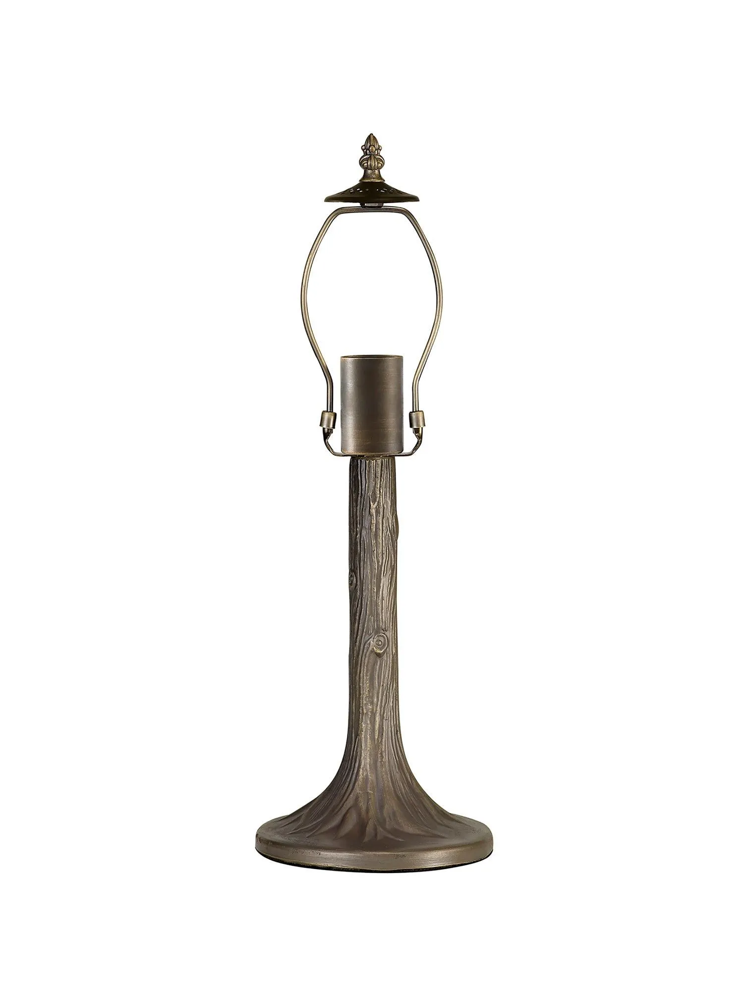 Aero 1 Light Tree Like Table Lamp E27 With 30cm Tiffany Shade, Beige/Clear Crystal/Aged Antique Brass