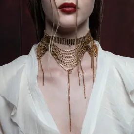 ALLURE. Dazzle Chain Drop Choker - Gold