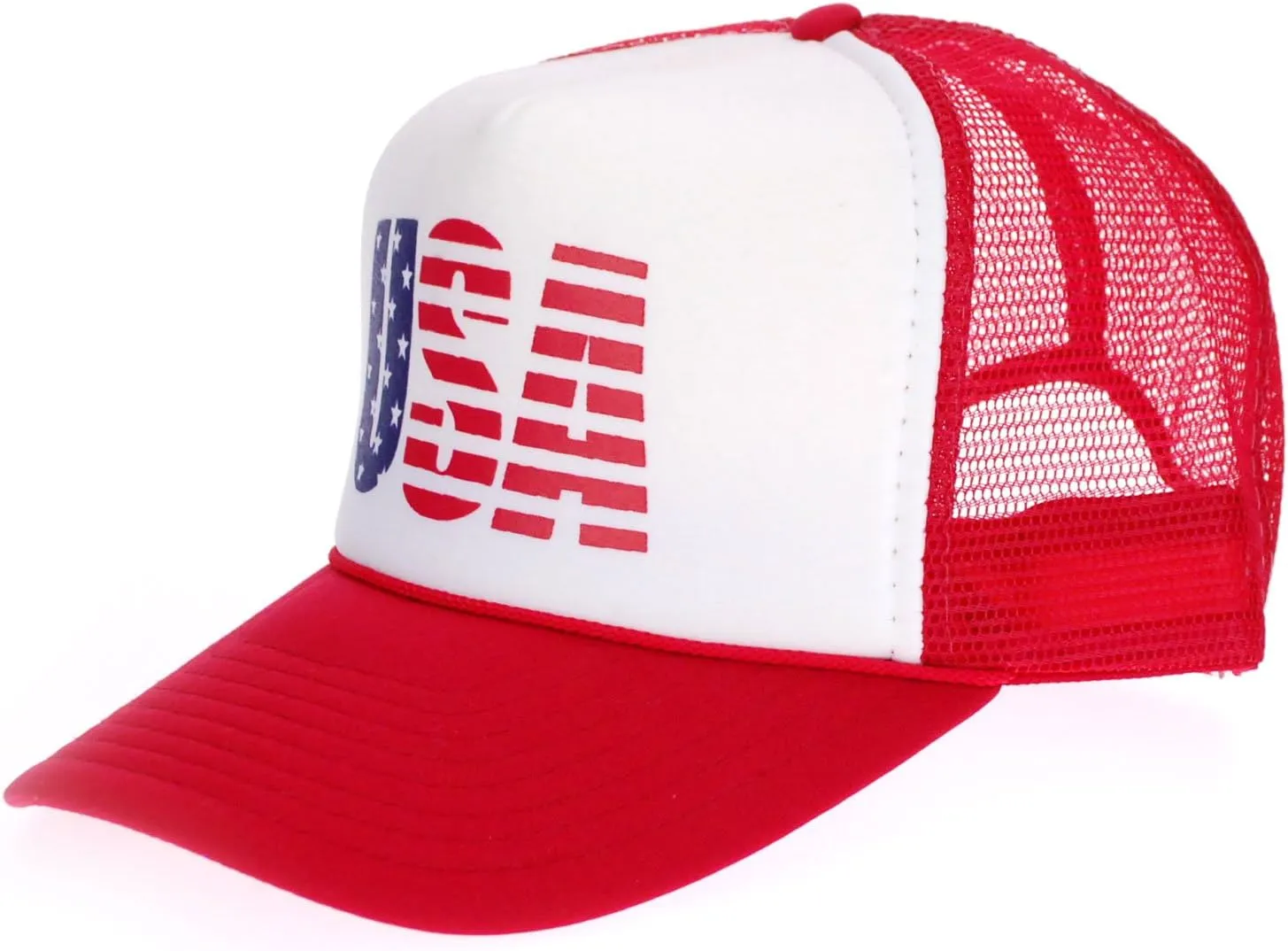 American Flag Patriotic USA Classic 5 Panel Mesh Snap Back Trucker Hat