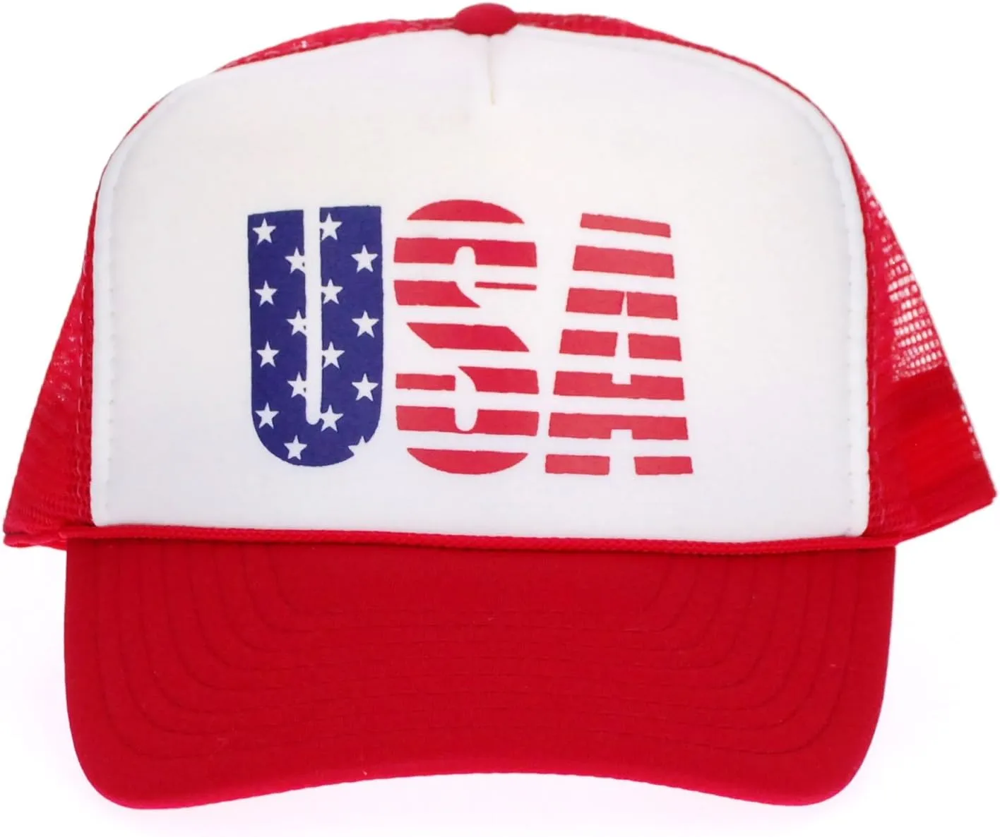 American Flag Patriotic USA Classic 5 Panel Mesh Snap Back Trucker Hat
