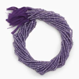 Amethyst Color Faceted Cubic Zirconia Beads- Sold Per Strand