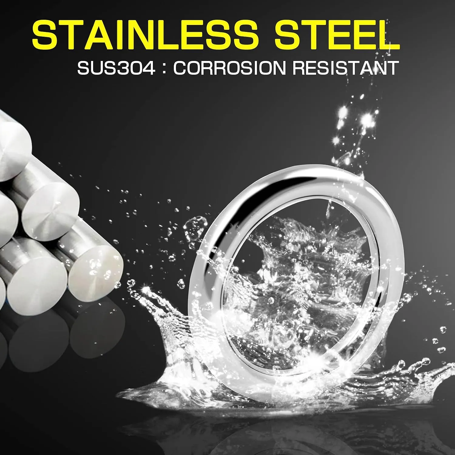 AMYSPORTS High Strength Solid Ring Fishing Lure Connector Fishing Rings Kit Line Saltwater Solid Ring Fishing Freshwater Loop