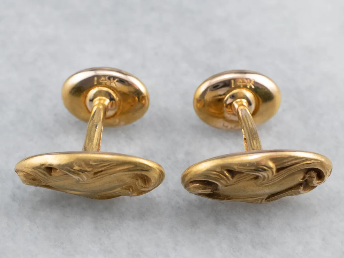 Antique Bloomed Gold Cufflinks