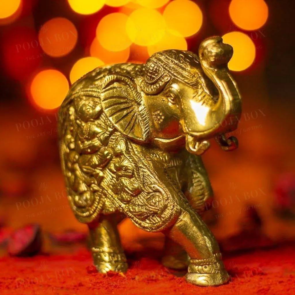Antique Brass Elephant Statue