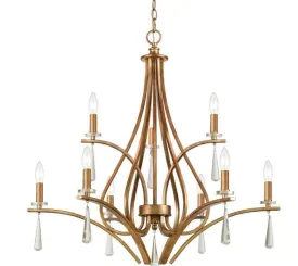 Antique Gold & Crystal Chandelier