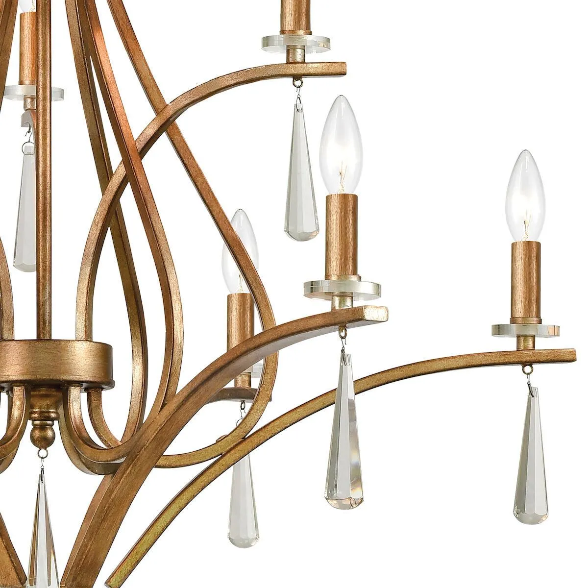 Antique Gold & Crystal Chandelier