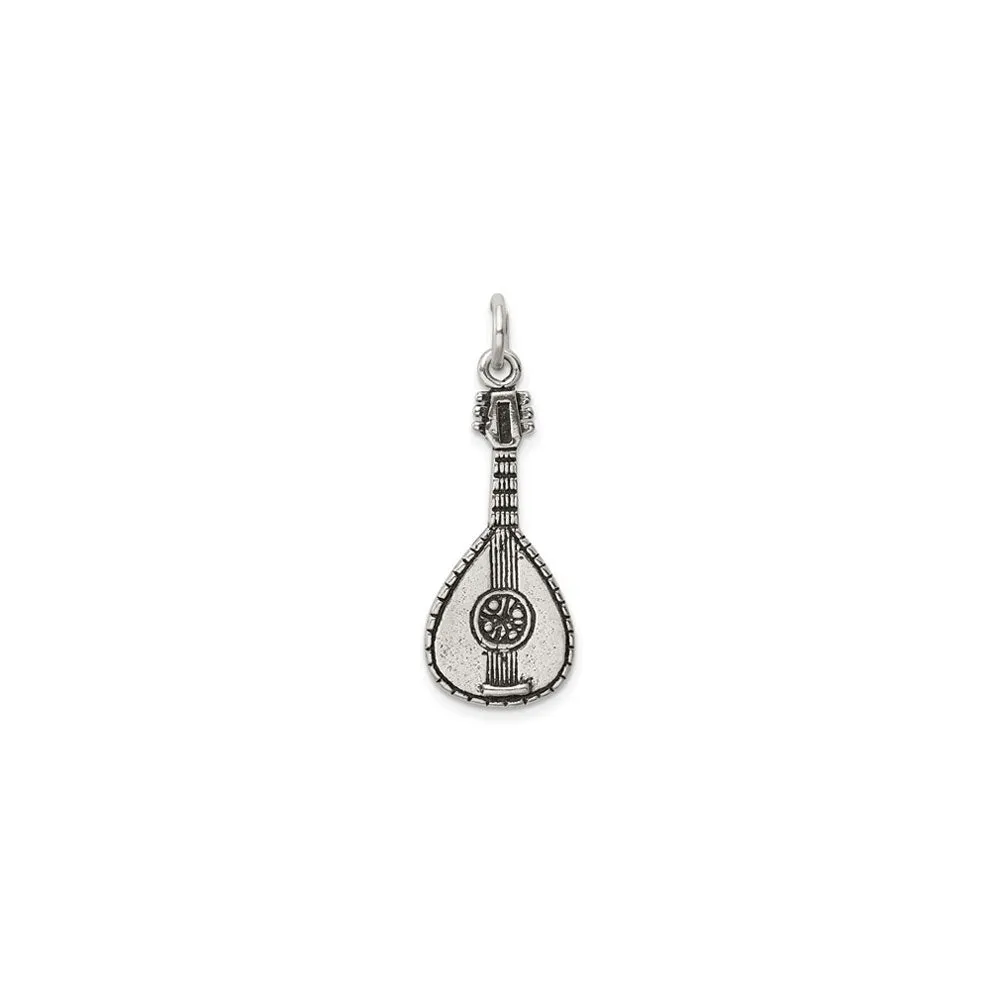 Antique Mandolin Pendant (Silver)