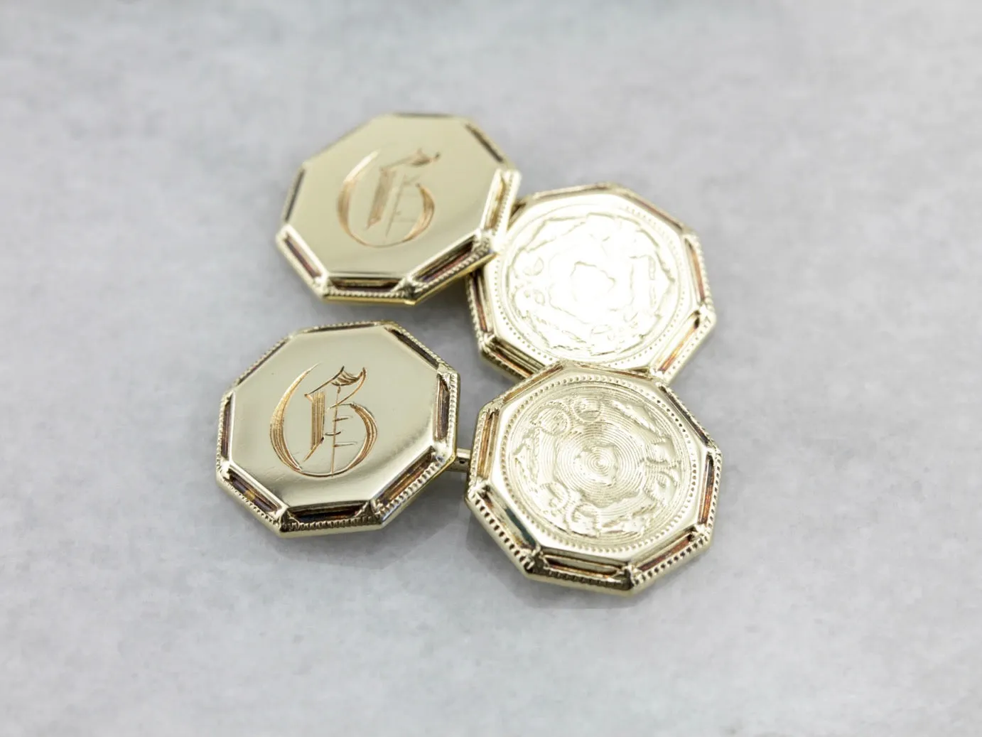 Antique Old English G Monogramed Cufflinks