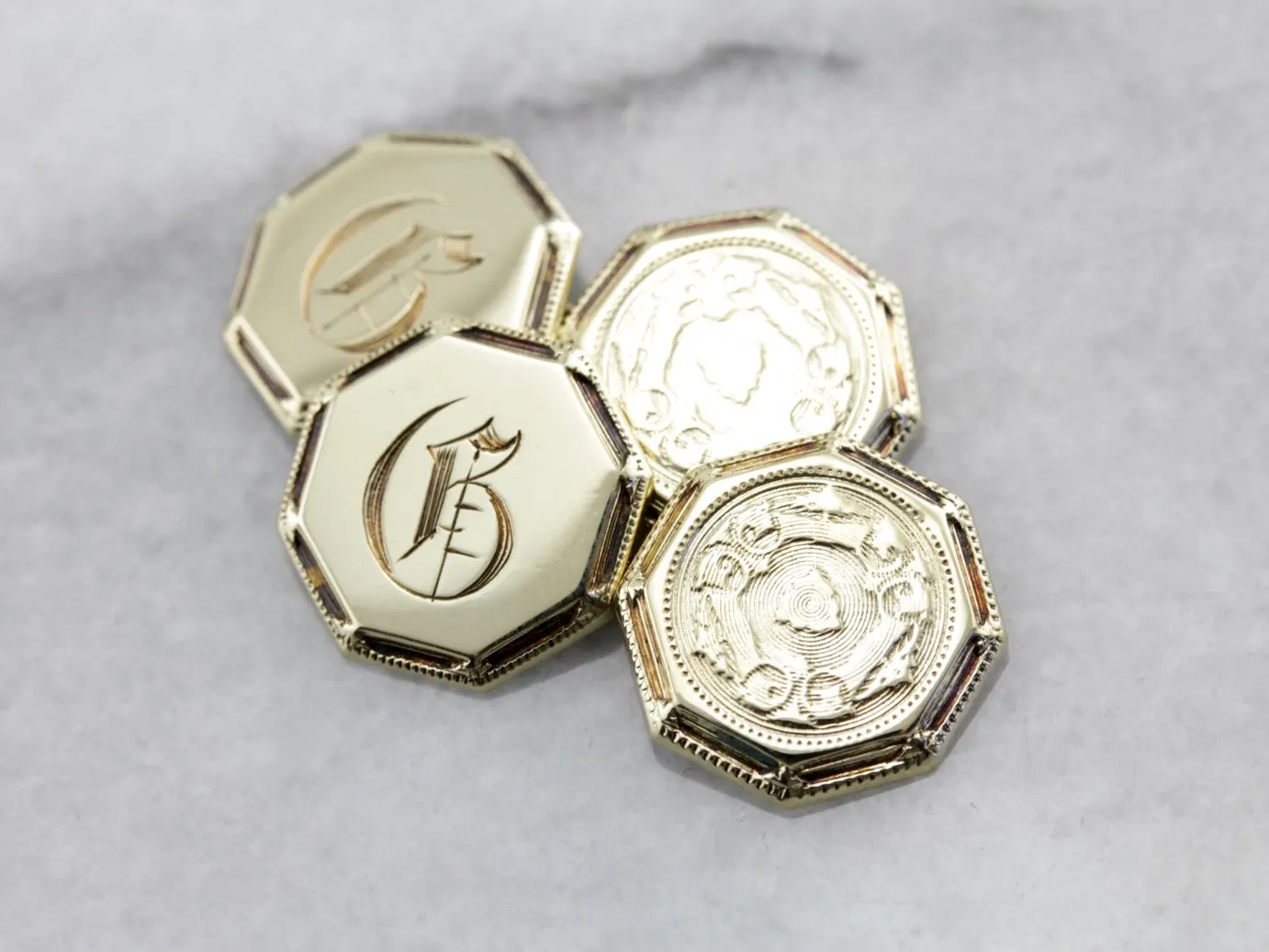 Antique Old English G Monogramed Cufflinks