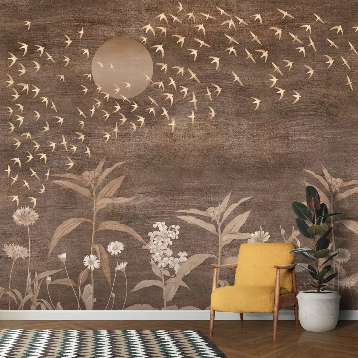 Arzoo, Abstract Theme Room Wallpaper, Customised