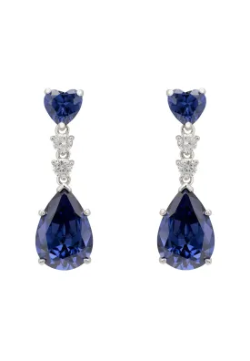 Augusta Tanzanite Teardrop Earrings Silver