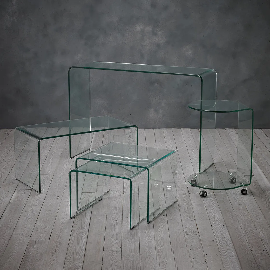 Azurro Clear Glass Console Table