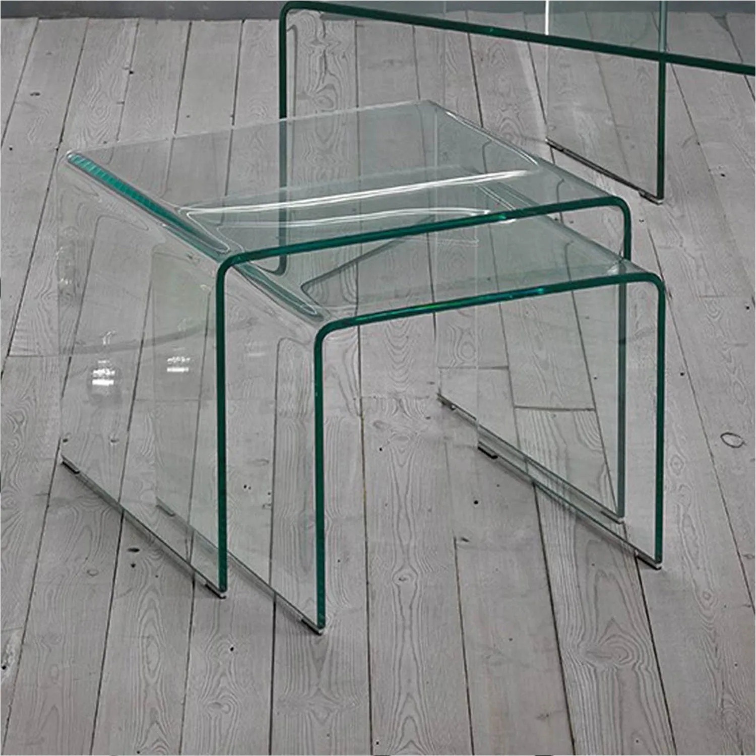 Azurro Clear Glass Nest Of 2 Tables